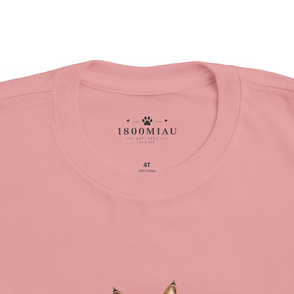 Unisex Toddler Cat Tee — 1800 MIAU Vintage Kitten Graphic Shirt