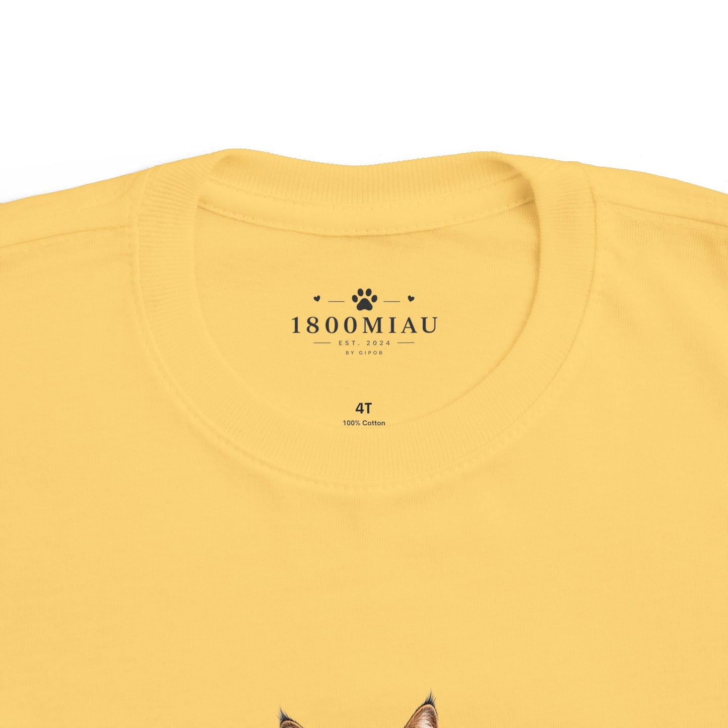 Unisex Toddler Cat Tee — 1800 MIAU Vintage Kitten Graphic Shirt