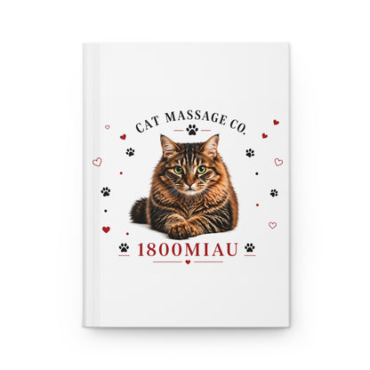 Cat Massage Co. Hardcover Journal — "Purr More. Worry Less." Cat Notebook