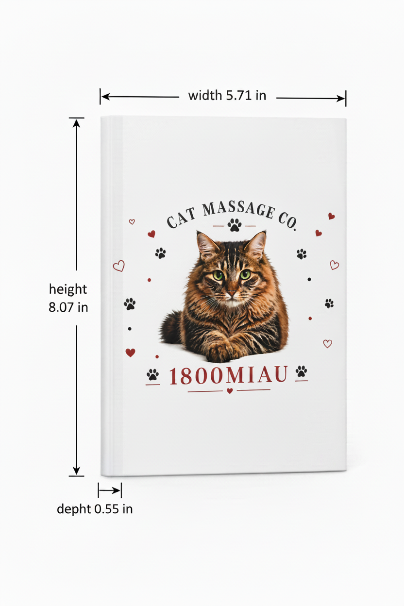 Cat Massage Co. Hardcover Journal — "Purr More. Worry Less." Cat Notebook
