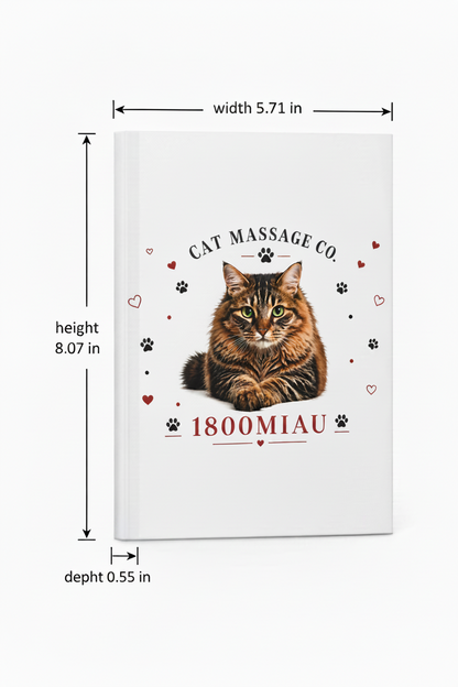Cat Massage Co. Hardcover Journal — "Purr More. Worry Less." Cat Notebook