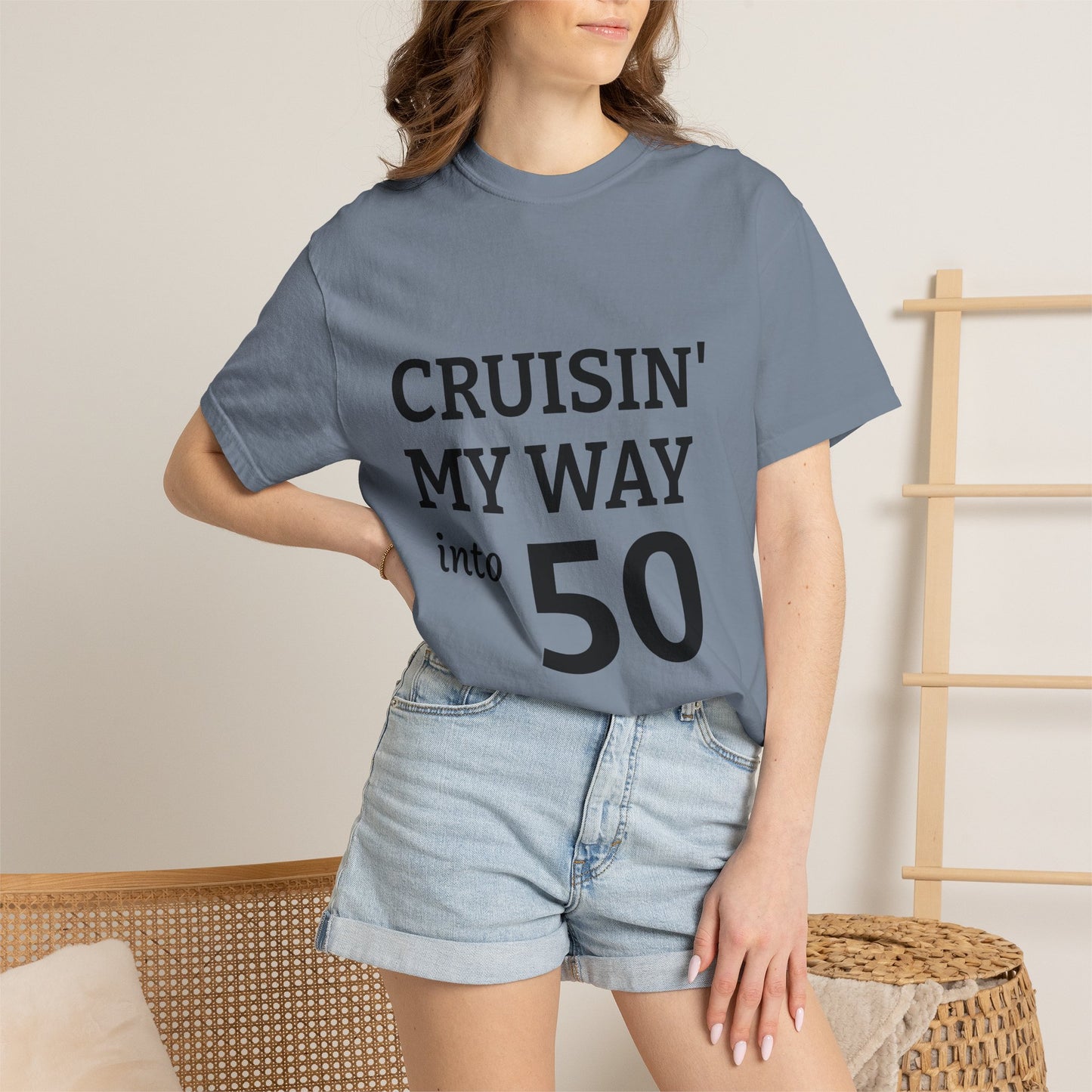 Cruisin' My Way into 50 T-Shirt — 50th Birthday Tee