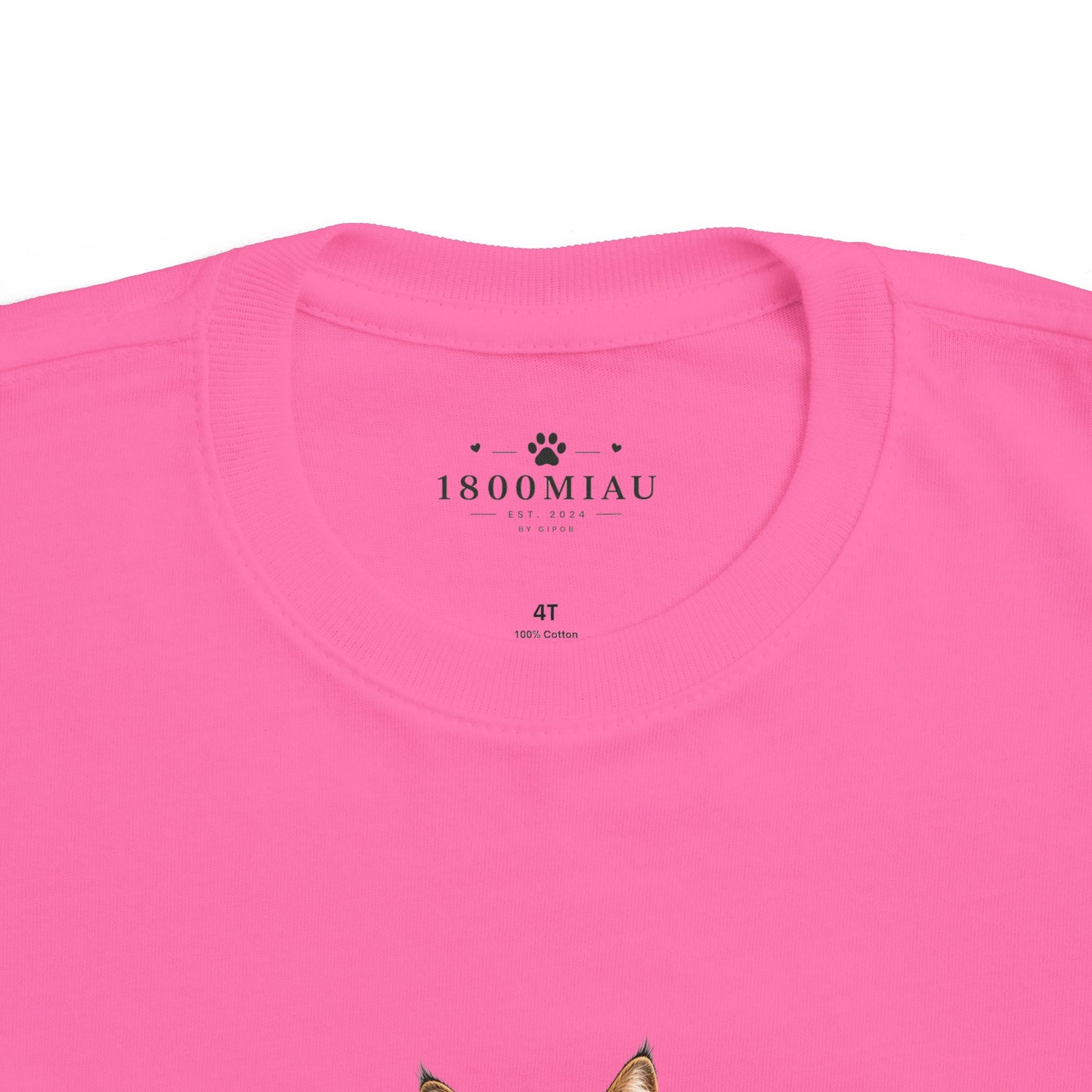 Unisex Toddler Cat Tee — 1800 MIAU Vintage Kitten Graphic Shirt