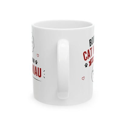 Cat Lover Ceramic Mug — “Born to Love Cat Dad” 11oz