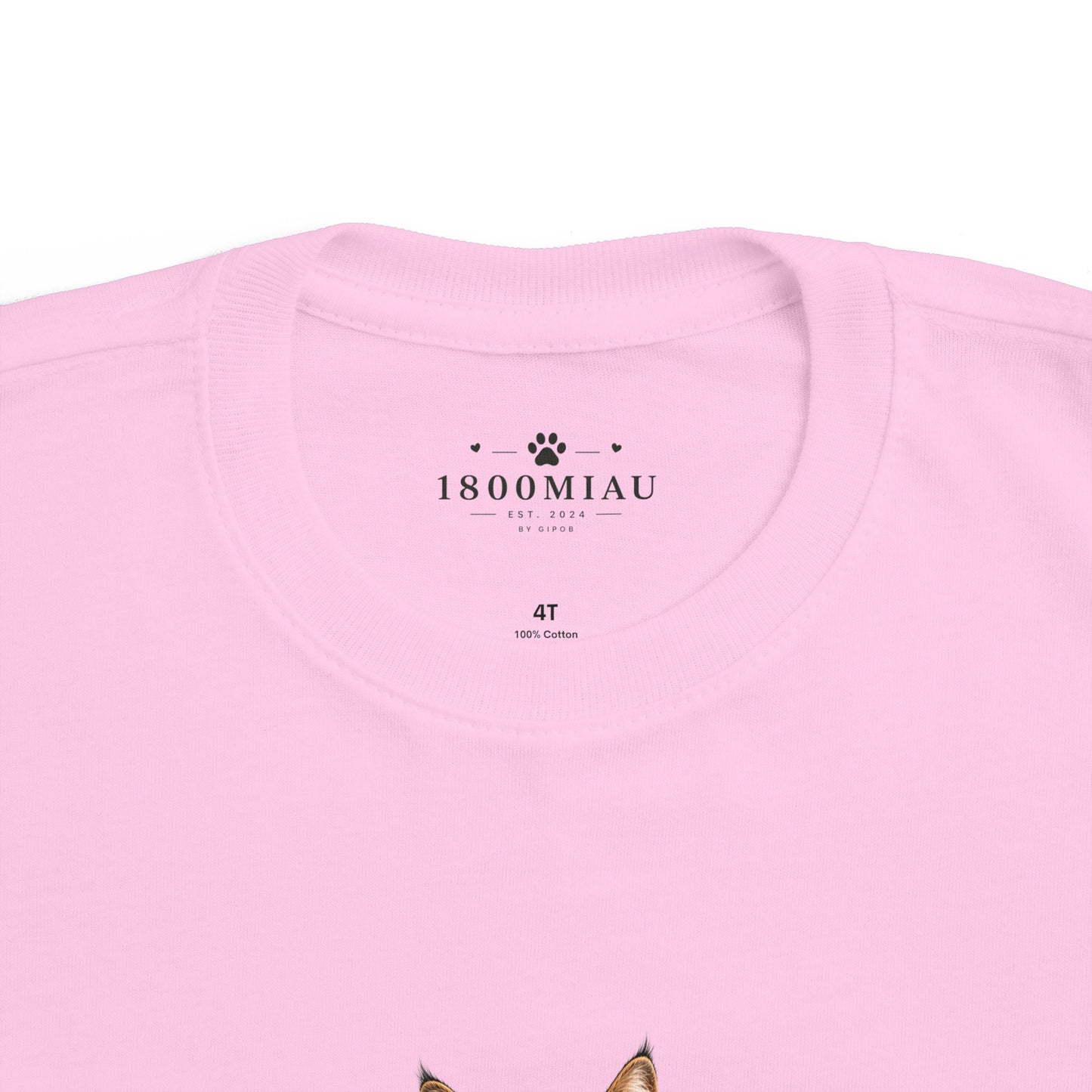 Unisex Toddler Cat Tee — 1800 MIAU Vintage Kitten Graphic Shirt