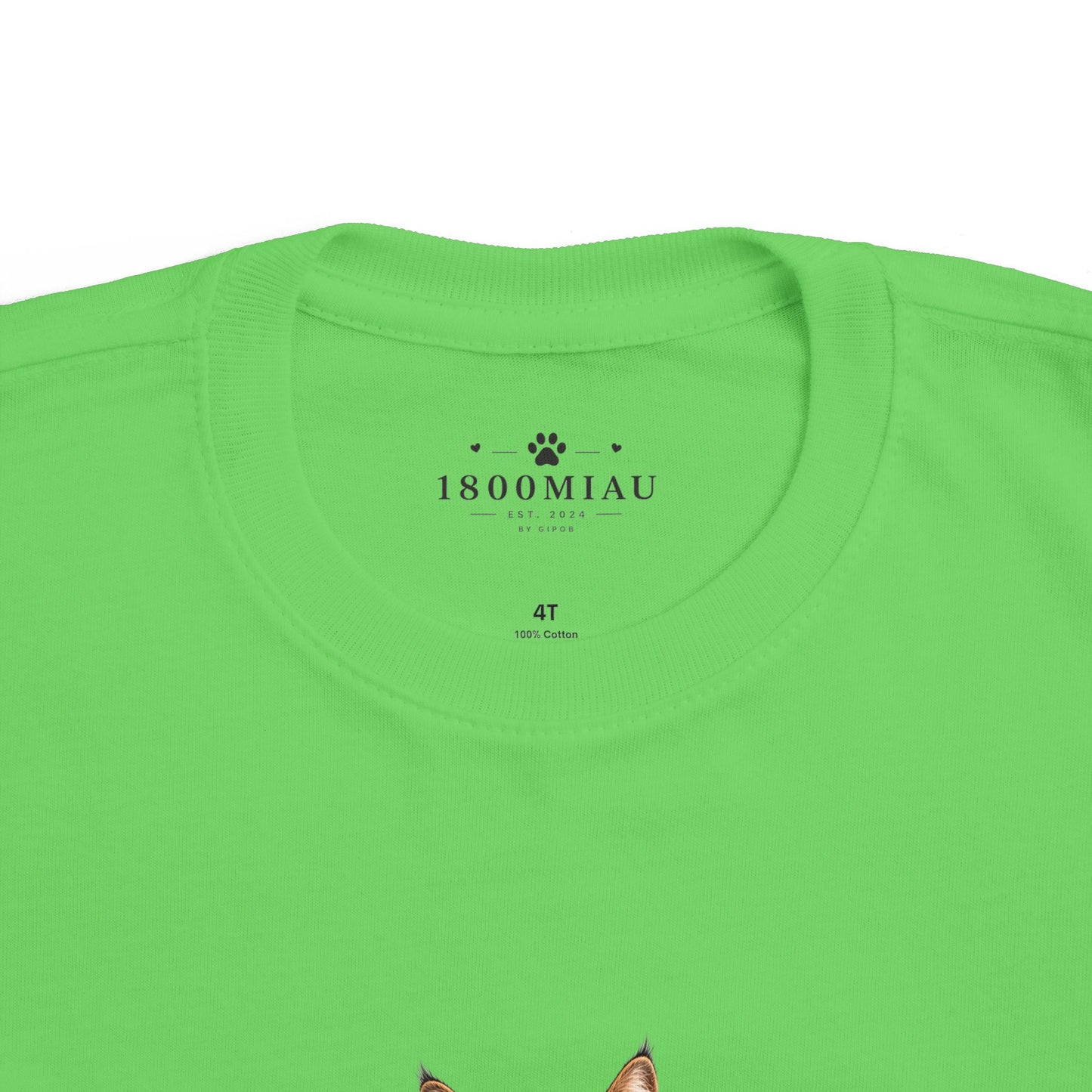 Unisex Toddler Cat Tee — 1800 MIAU Vintage Kitten Graphic Shirt