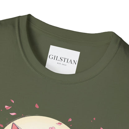 Unisex Anime Kitsune Fox Girl T-Shirt | Sakura Cherry Blossom Tee | Kawaii Aesthetic Shirt | Otaku Gift | Cotton Tee