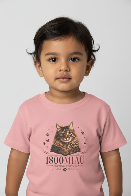 Unisex Toddler Cat Tee — 1800 MIAU Vintage Kitten Graphic Shirt
