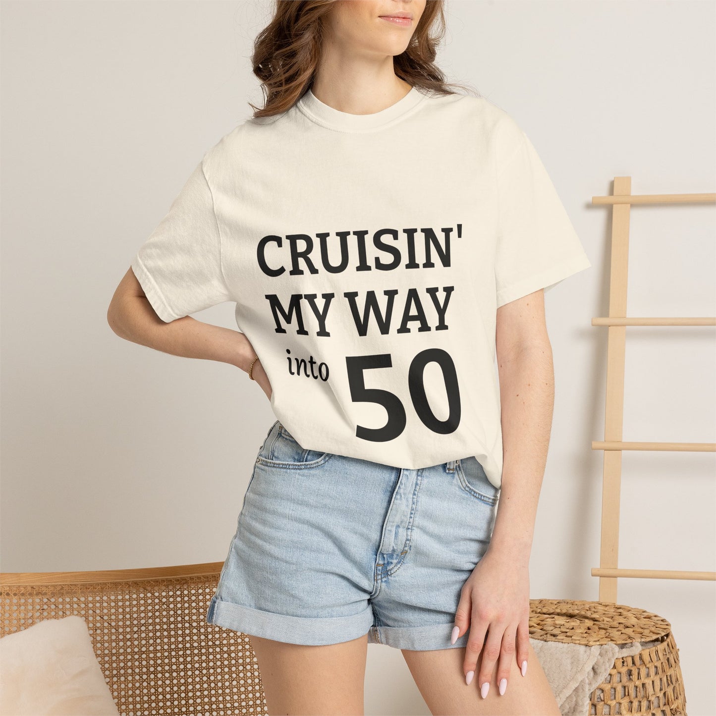 Cruisin' My Way into 50 T-Shirt — 50th Birthday Tee