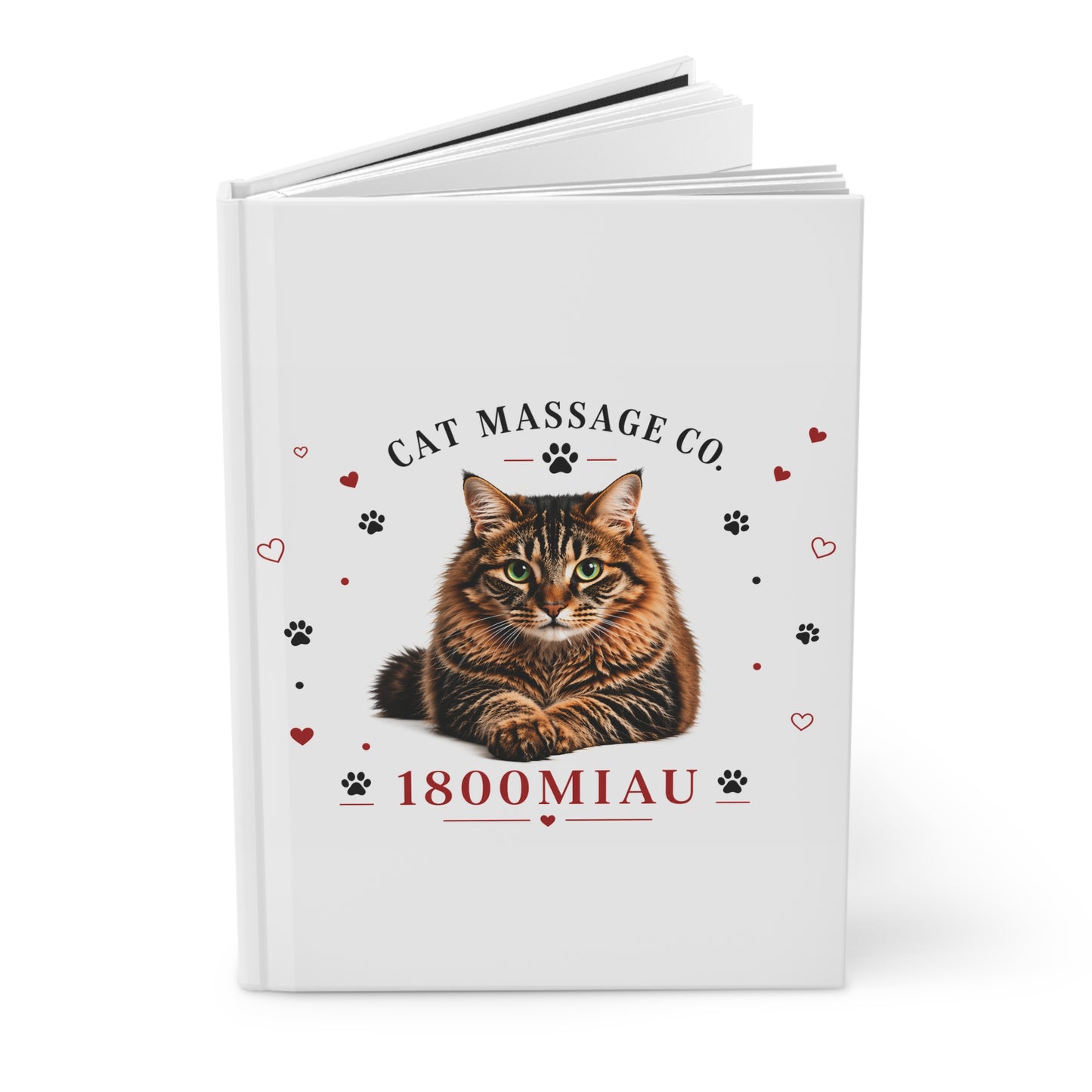 Cat Massage Co. Hardcover Journal — "Purr More. Worry Less." Cat Notebook