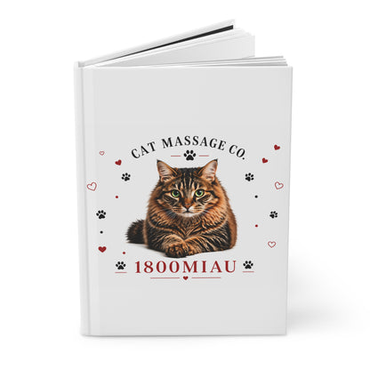 Cat Massage Co. Hardcover Journal — "Purr More. Worry Less." Cat Notebook