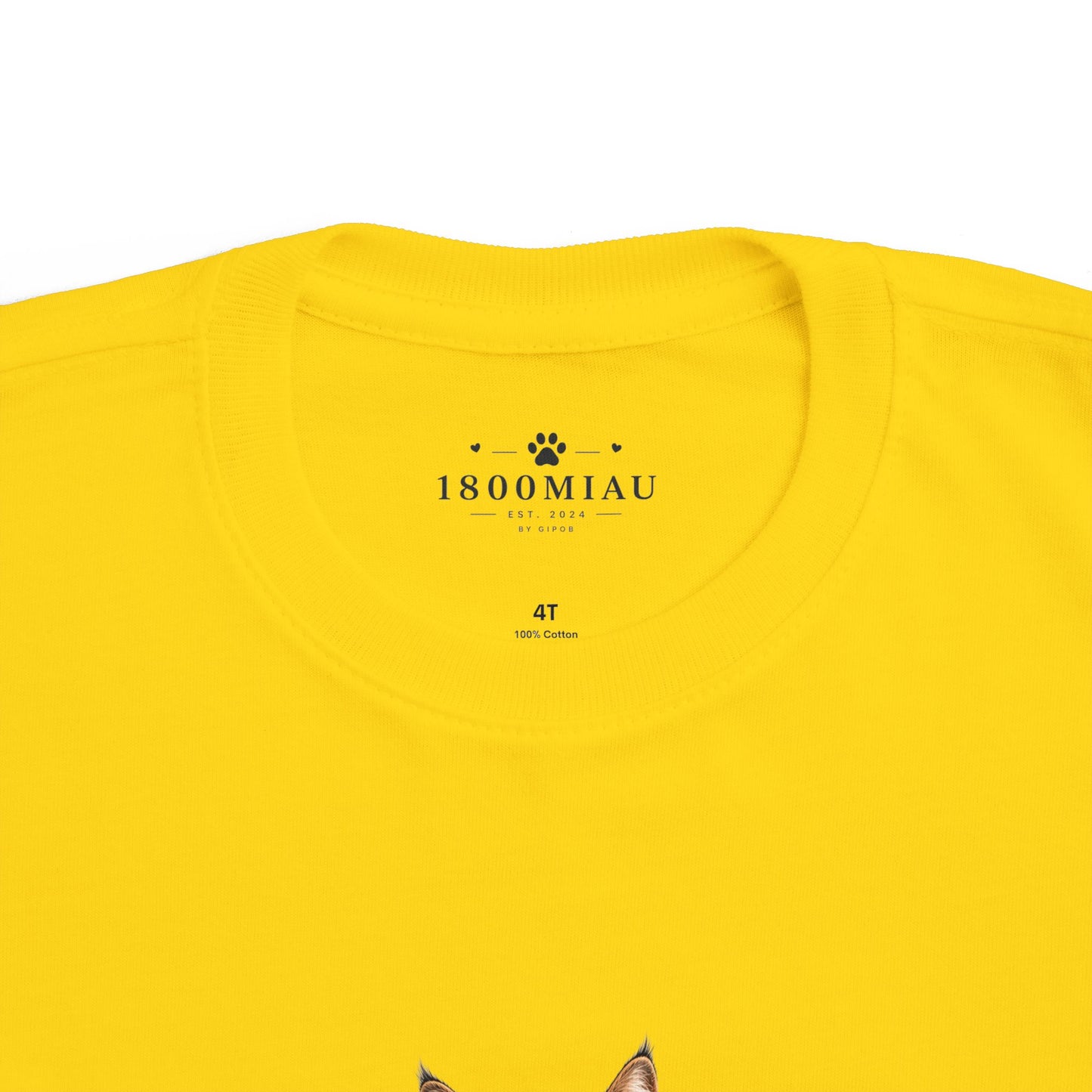 Unisex Toddler Cat Tee — 1800 MIAU Vintage Kitten Graphic Shirt