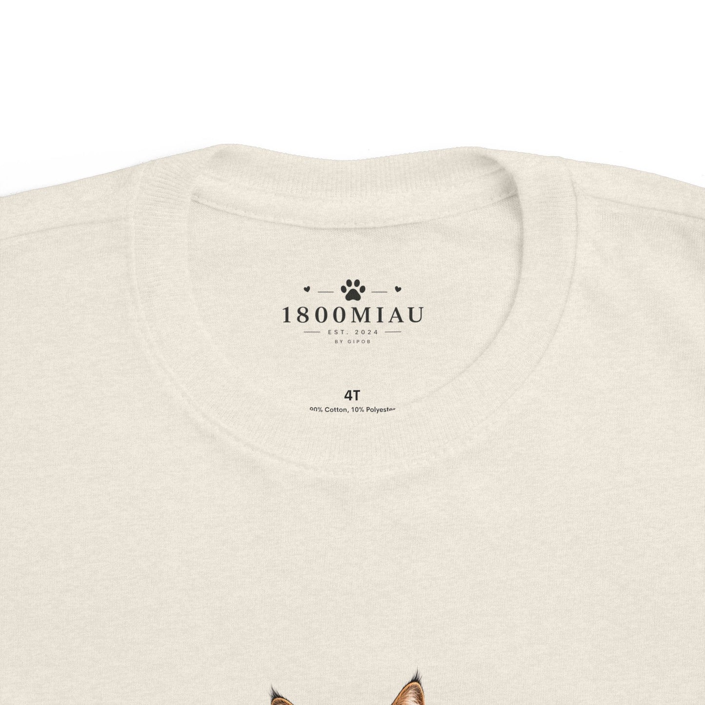Unisex Toddler Cat Tee — 1800 MIAU Vintage Kitten Graphic Shirt