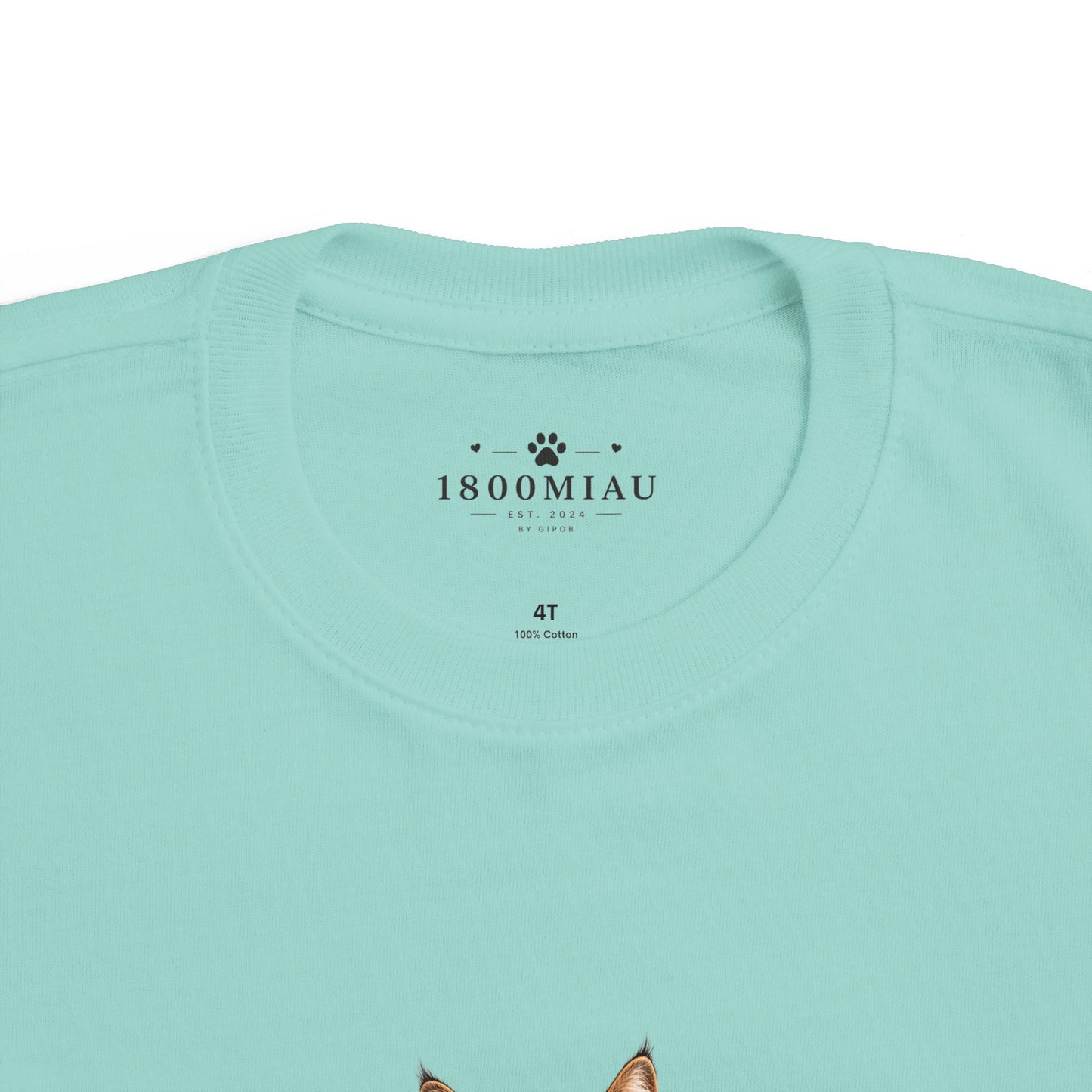 Unisex Toddler Cat Tee — 1800 MIAU Vintage Kitten Graphic Shirt