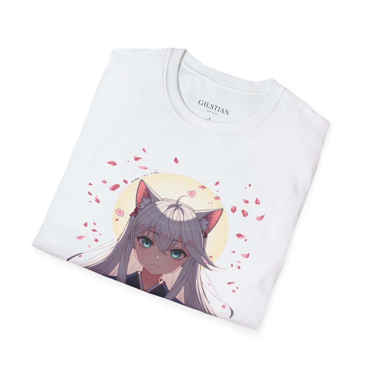 Unisex Anime Kitsune Fox Girl T-Shirt | Sakura Cherry Blossom Tee | Kawaii Aesthetic Shirt | Otaku Gift | Cotton Tee