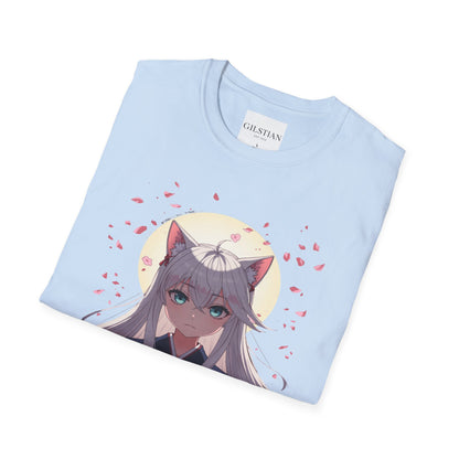 Unisex Anime Kitsune Fox Girl T-Shirt | Sakura Cherry Blossom Tee | Kawaii Aesthetic Shirt | Otaku Gift | Cotton Tee
