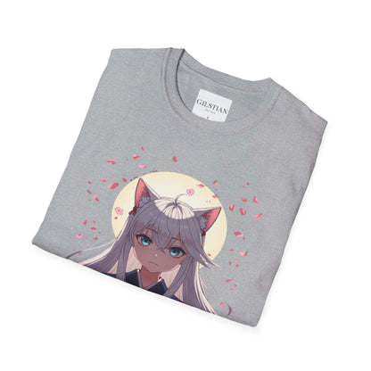 Unisex Anime Kitsune Fox Girl T-Shirt | Sakura Cherry Blossom Tee | Kawaii Aesthetic Shirt | Otaku Gift | Cotton Tee