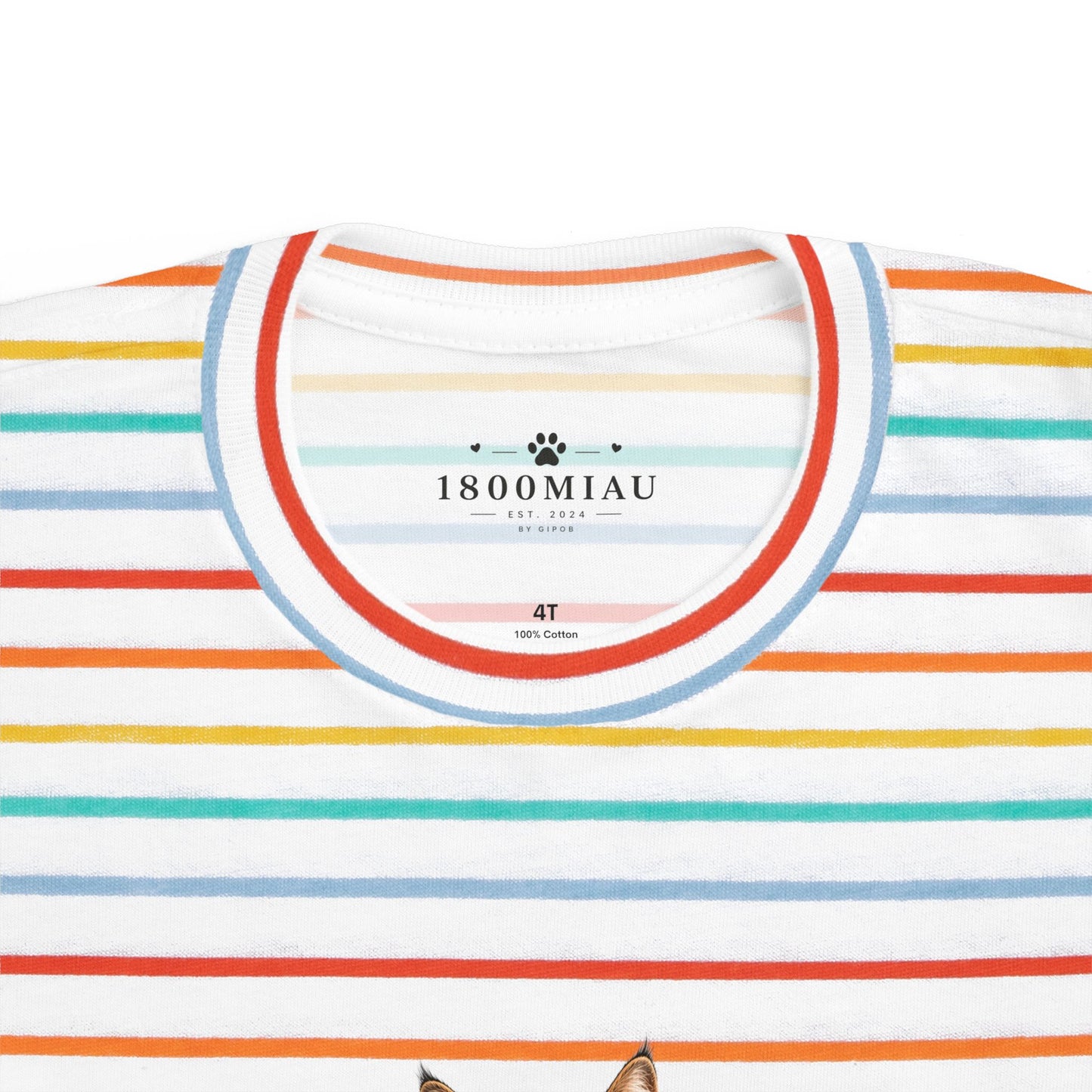 Unisex Toddler Cat Tee — 1800 MIAU Vintage Kitten Graphic Shirt