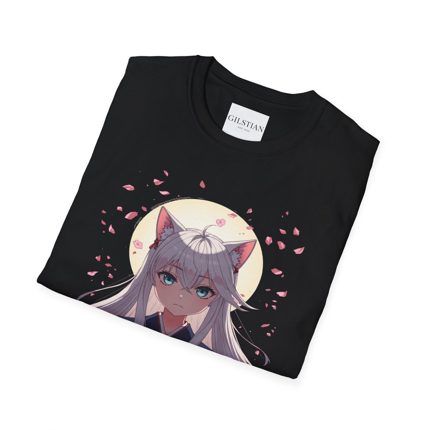 Unisex Anime Kitsune Fox Girl T-Shirt | Sakura Cherry Blossom Tee | Kawaii Aesthetic Shirt | Otaku Gift | Cotton Tee