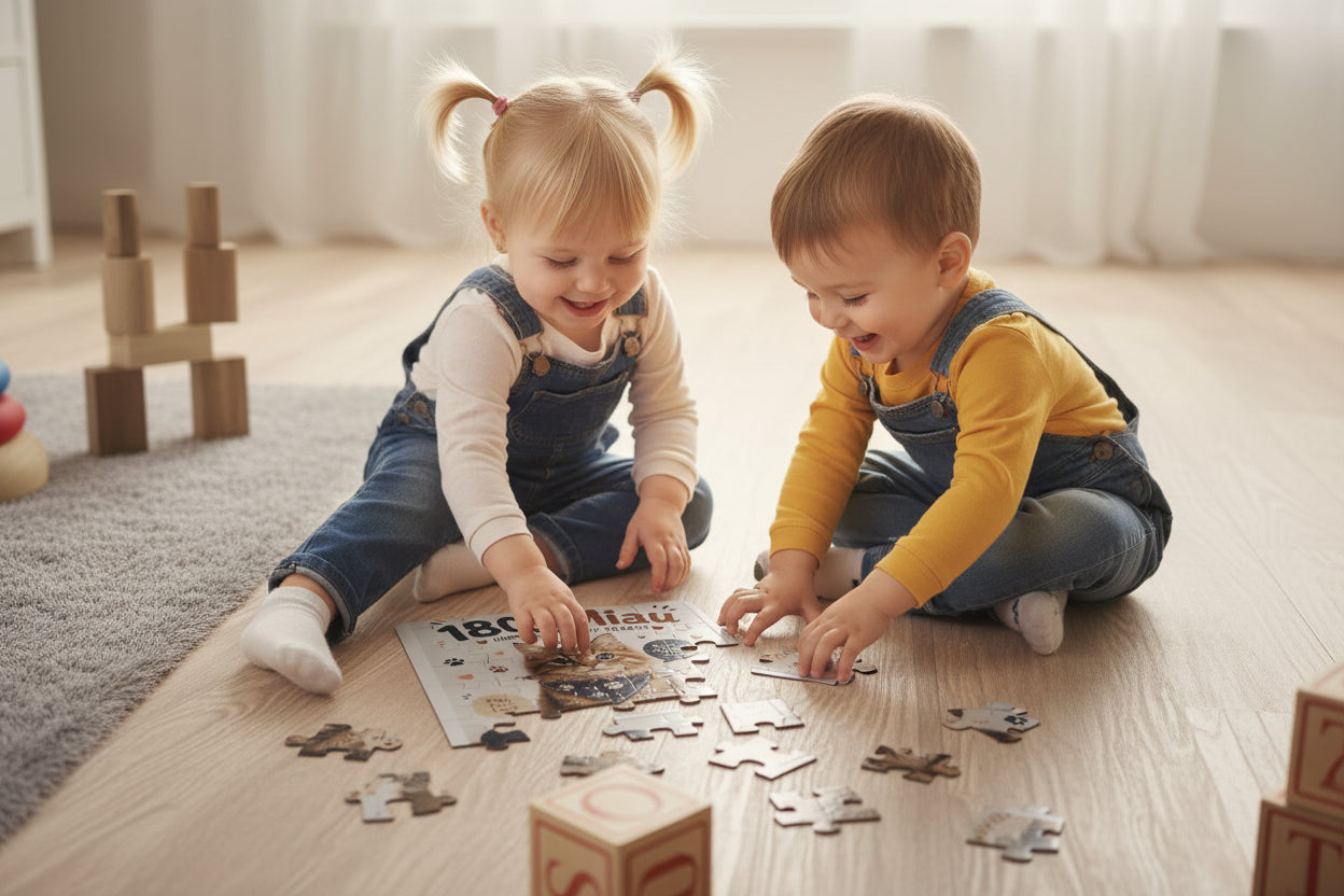 Cat Kids Puzzle — 30-Piece Cute Kitten Jigsaw ("1800 Miau" Design)