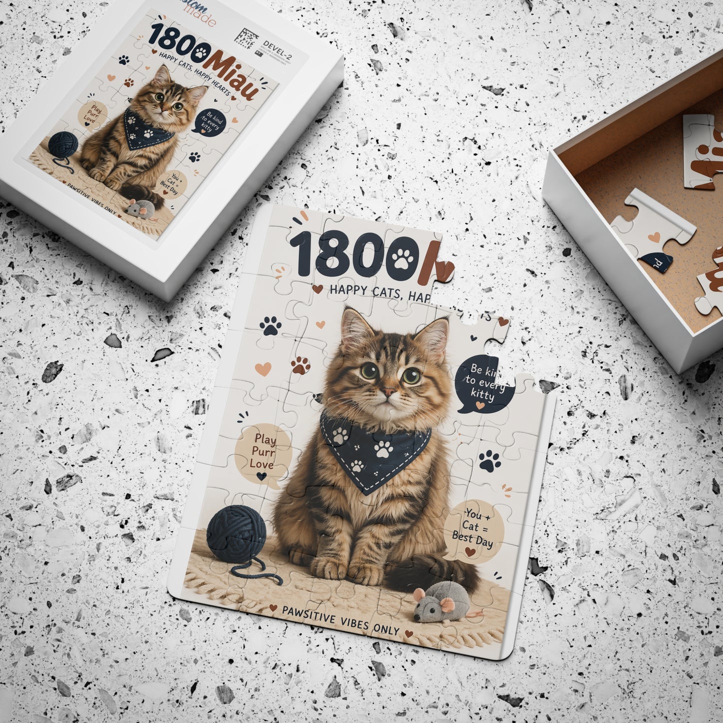 Cat Kids Puzzle — 30-Piece Cute Kitten Jigsaw ("1800 Miau" Design)