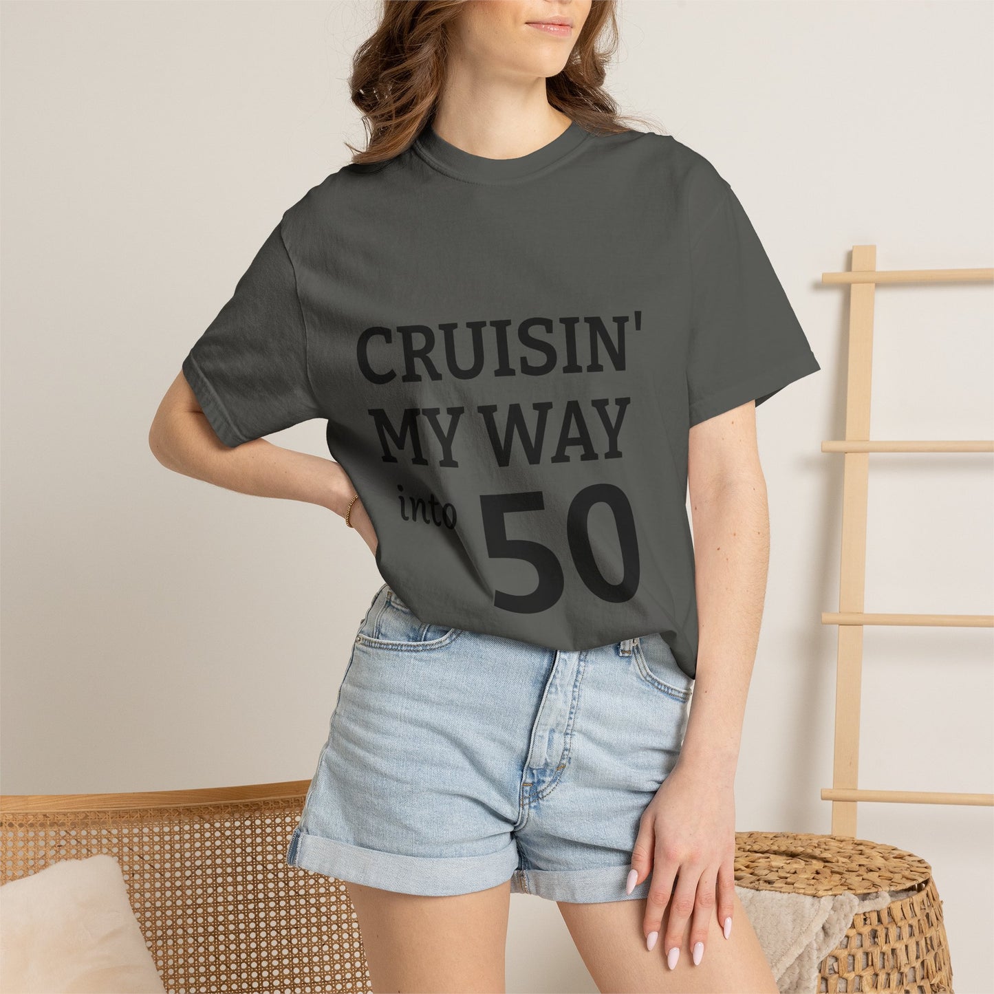 Cruisin' My Way into 50 T-Shirt — 50th Birthday Tee