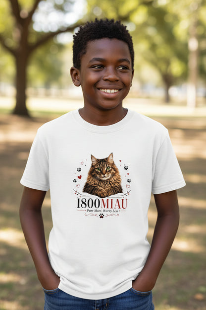 Youth Tee 1800MIAU Cat Graphic Shirt