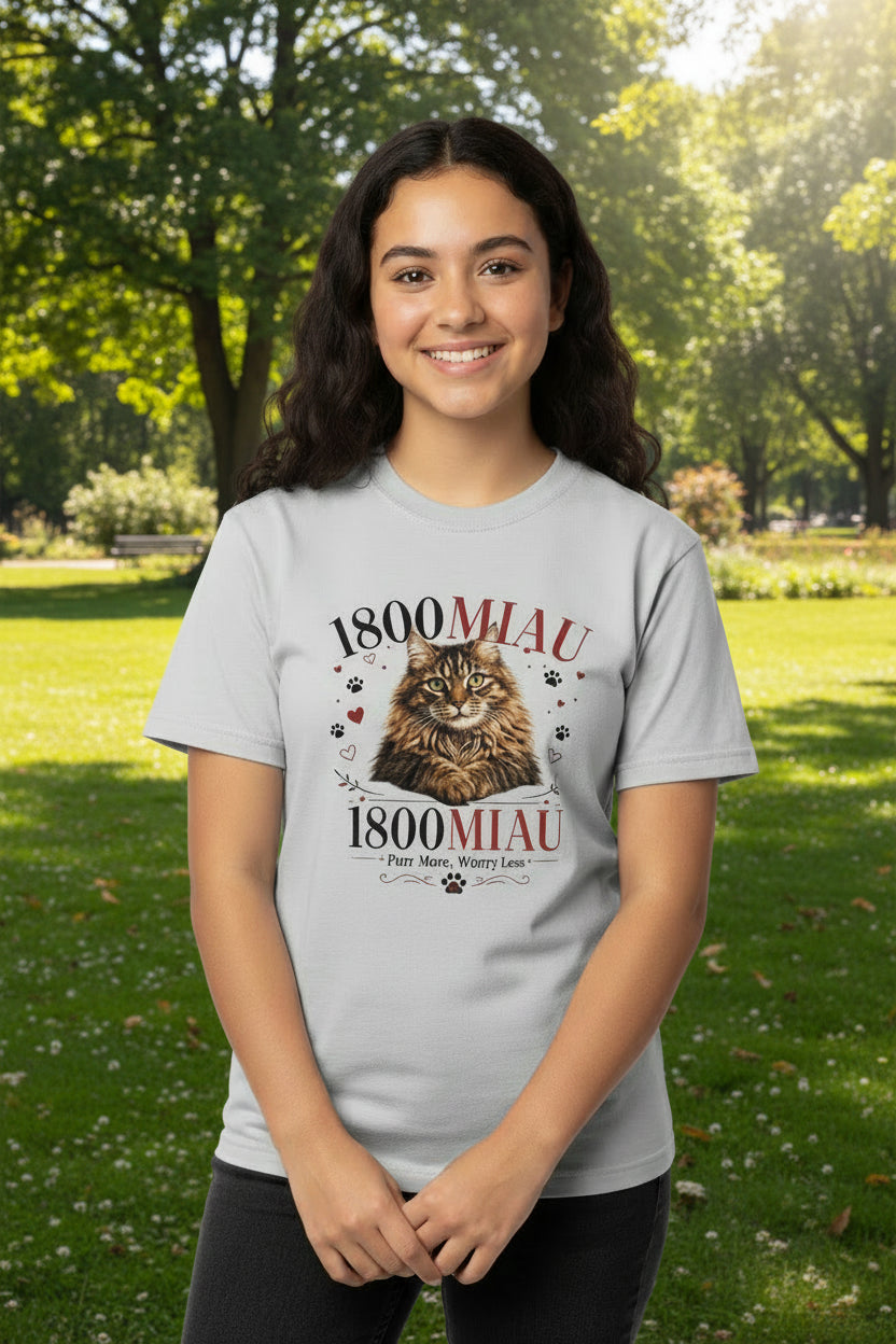 Youth Tee 1800MIAU Cat Graphic Shirt