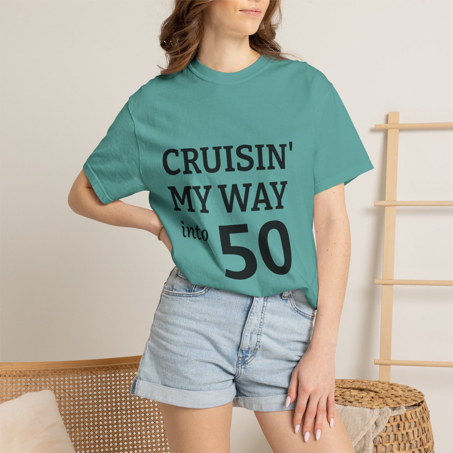 Cruisin' My Way into 50 T-Shirt — 50th Birthday Tee