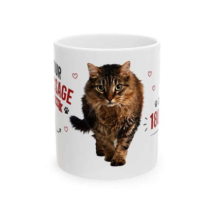 Cat Lover Ceramic Mug — “Born to Love Cat Dad” 11oz