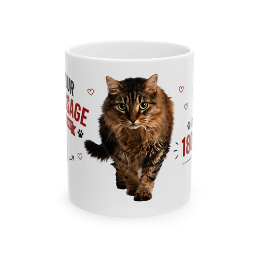 Cat Lover Ceramic Mug — “Born to Love Cat Dad” 11oz
