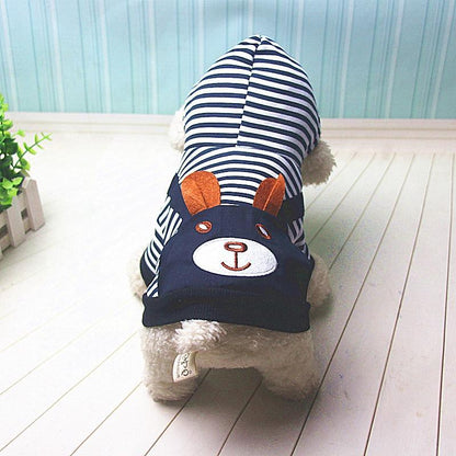 Hoodie Style Striped Dog Clothes