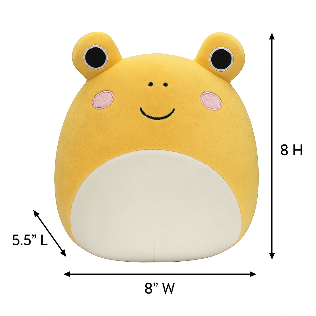 Squishmallows 8" Leigh the Yellow Frog – Ultra-Soft Plush Toy